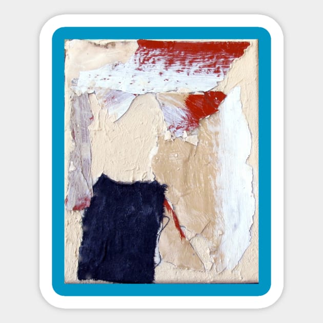 Jupiter Inspired Abstract Collage – Textured Mixed Media Artwork Sticker by DonWillisJrArt